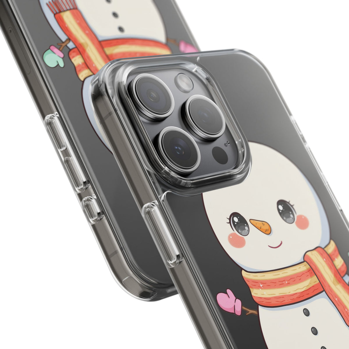 Kawaii Snowman Phone Case – Cute Christmas Clear Case