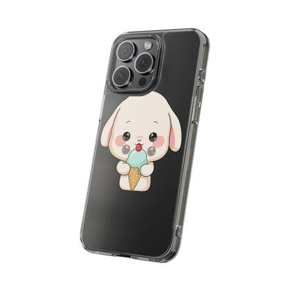 Kawaii Bunny Phone Case, Ice Cream Cutie Clear Case