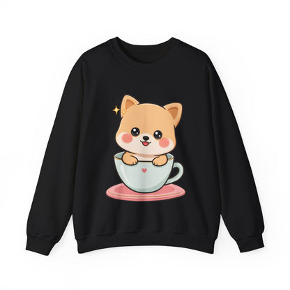 Kawaii Shiba Inu Sweatshirt, Cute Puppy Crewneck