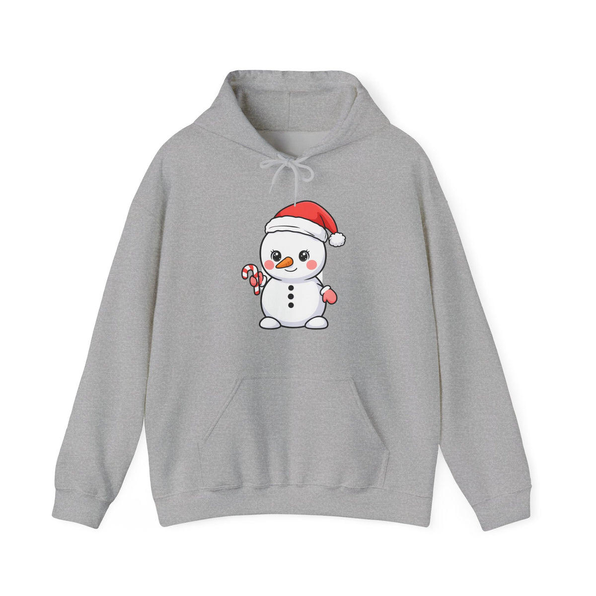 Cute Snowman Christmas Hoodie, Kawaii Holiday Sweatshirt
