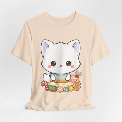 Kawaii Arctic Fox Christmas Baking T-Shirt