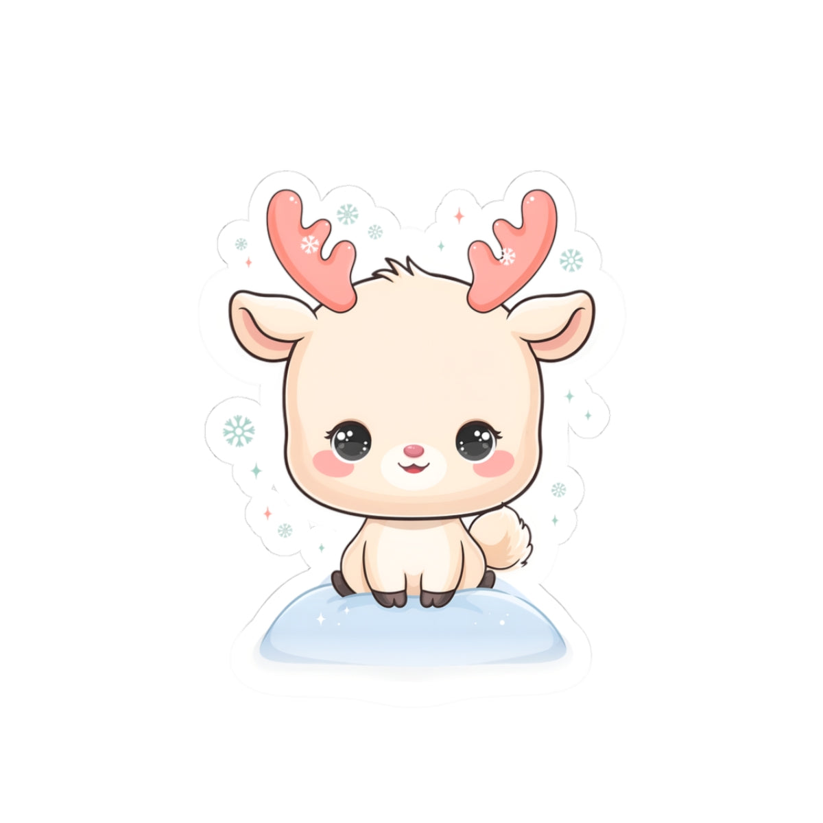 Kawaii Reindeer Sticker for a Cozy Winter Desk