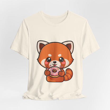 Red Panda Donut T-Shirt, Cute Kawaii Animal Tee