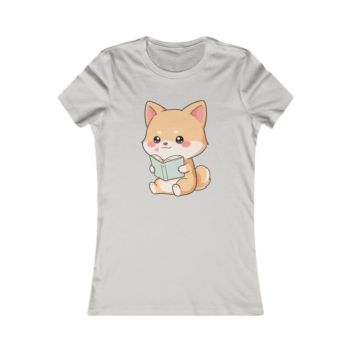 Kawaii Shiba Inu Reading Tee for Book Lovers