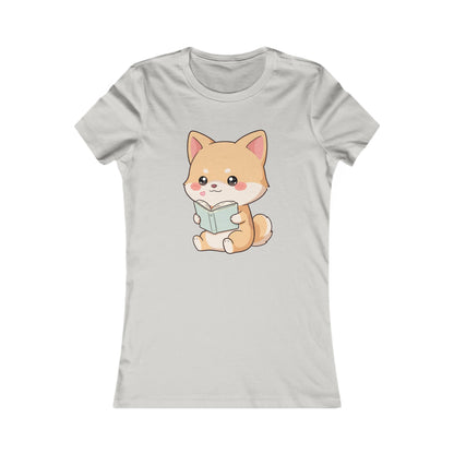 Kawaii Shiba Inu Reading Tee for Book Lovers