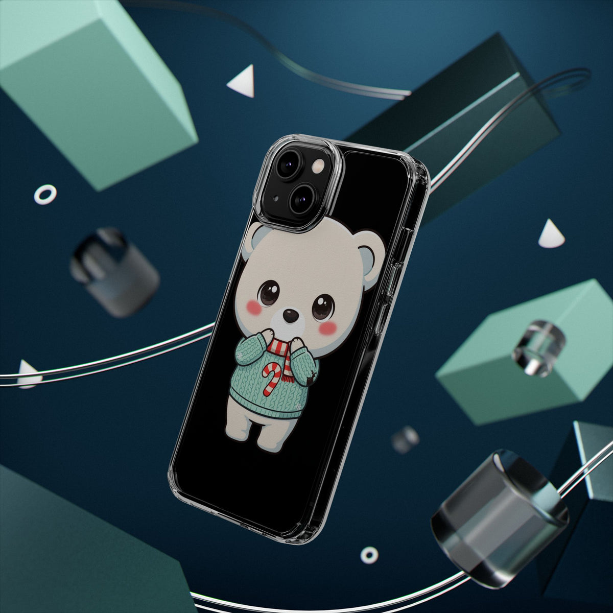 Kawaii Christmas Bear Phone Case for Holiday Season