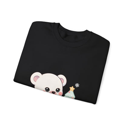 Kawaii Polar Bear Christmas Sweatshirt for Cozy Tree Trimming