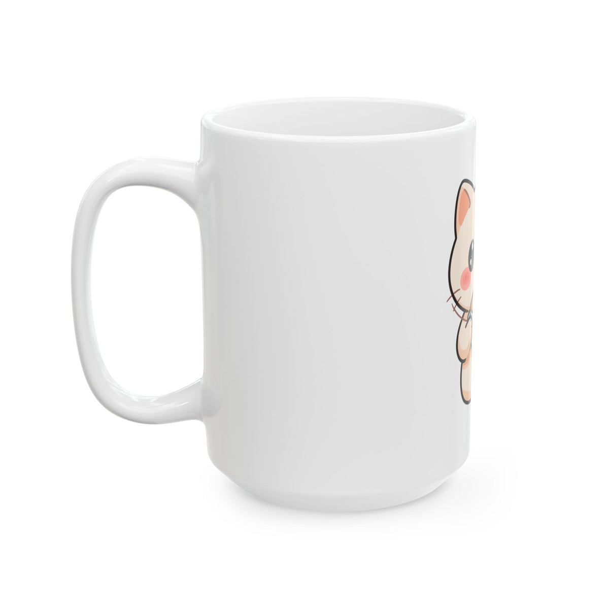 Kawaii Cat Latte Mug, Cute Chibi Coffee Lover Gift