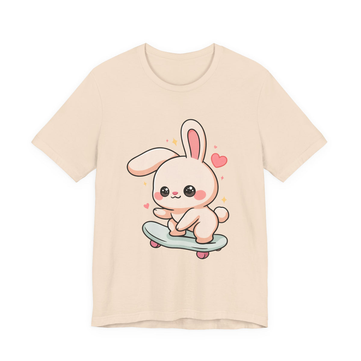 Kawaii Bunny Skateboard T-Shirt for Cute Style Fans
