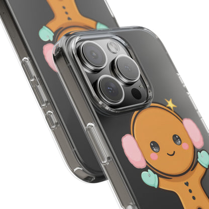 Kawaii Gingerbread Phone Case, Cute Winter Character