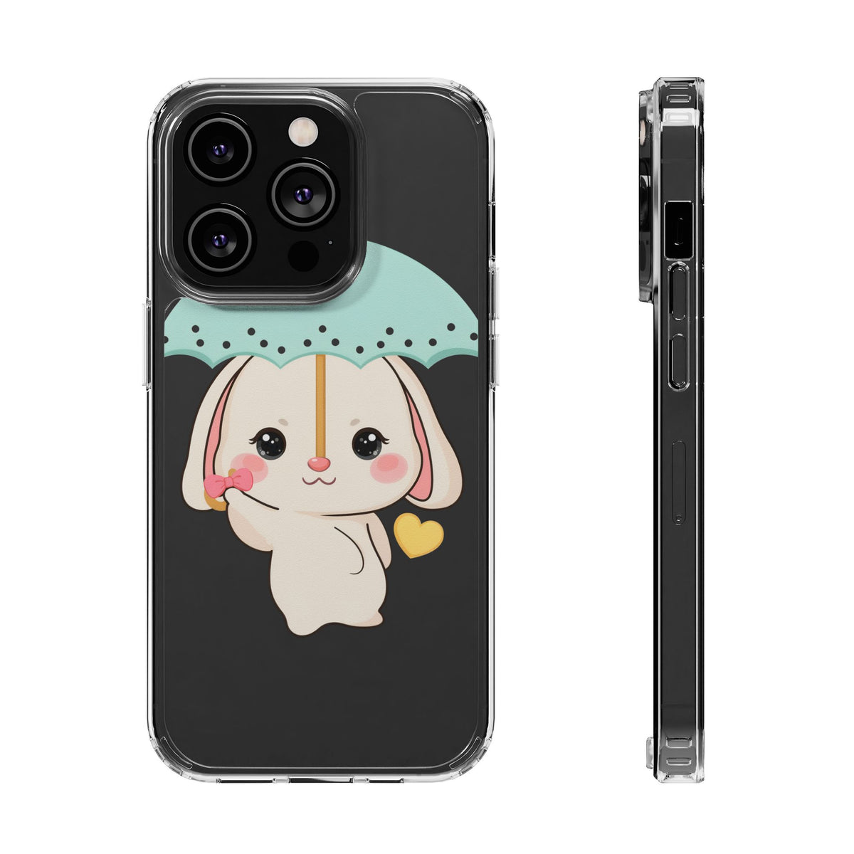 Kawaii Bunny Phone Case with Umbrella | Cute Clear Case