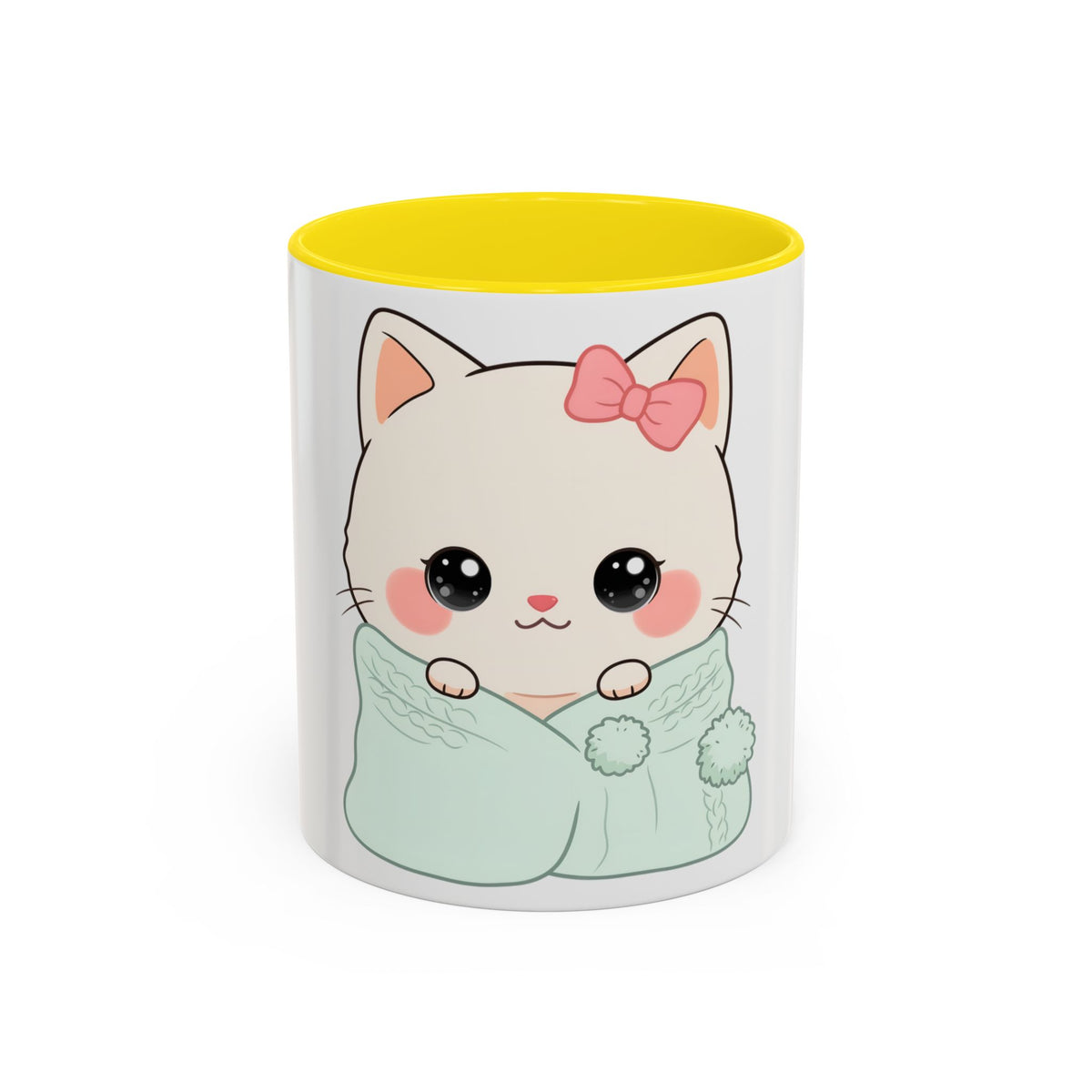 Cozy Cat Accent Mug for Kawaii Cat Lovers
