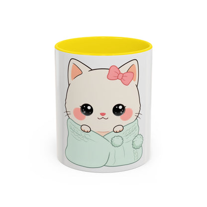 Cozy Cat Accent Mug for Kawaii Cat Lovers