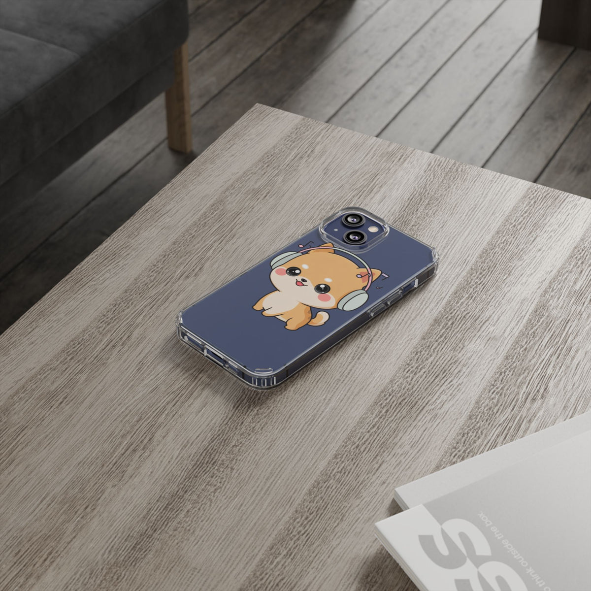 Kawaii Shiba Inu Phone Case – Music Lover Clear Case