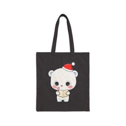 Christmas Polar Bear Tote Bag for Holiday Errands