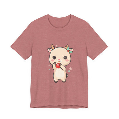 Kawaii Reindeer Christmas T-Shirt for Cute Holiday Style