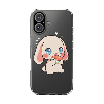 Kawaii Bunny Sushi Phone Case, Clear Impact-Resistant
