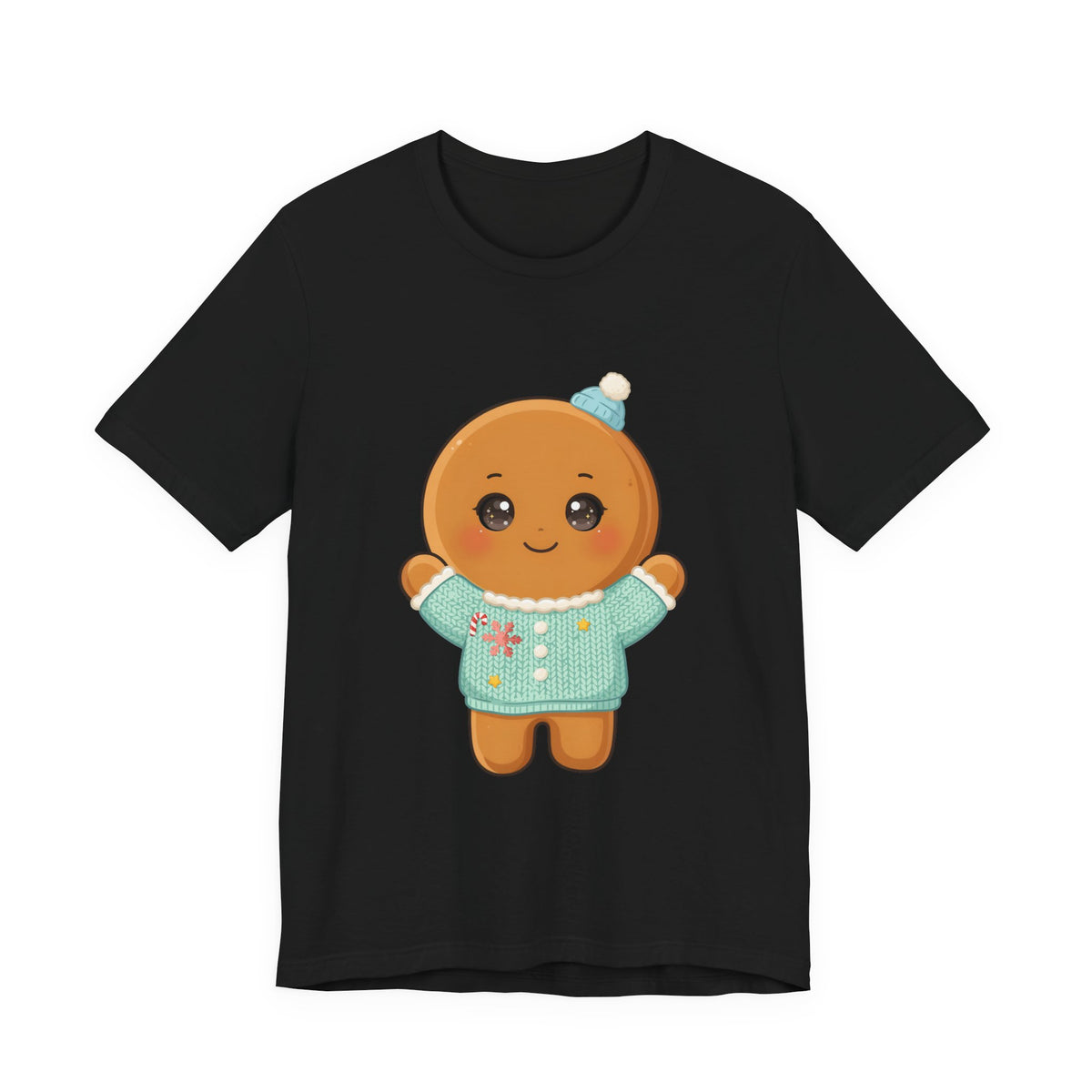 Kawaii Gingerbread Man Christmas Tee for Holiday Cheer