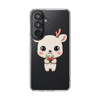 Kawaii Christmas Reindeer Clear Phone Case Gift