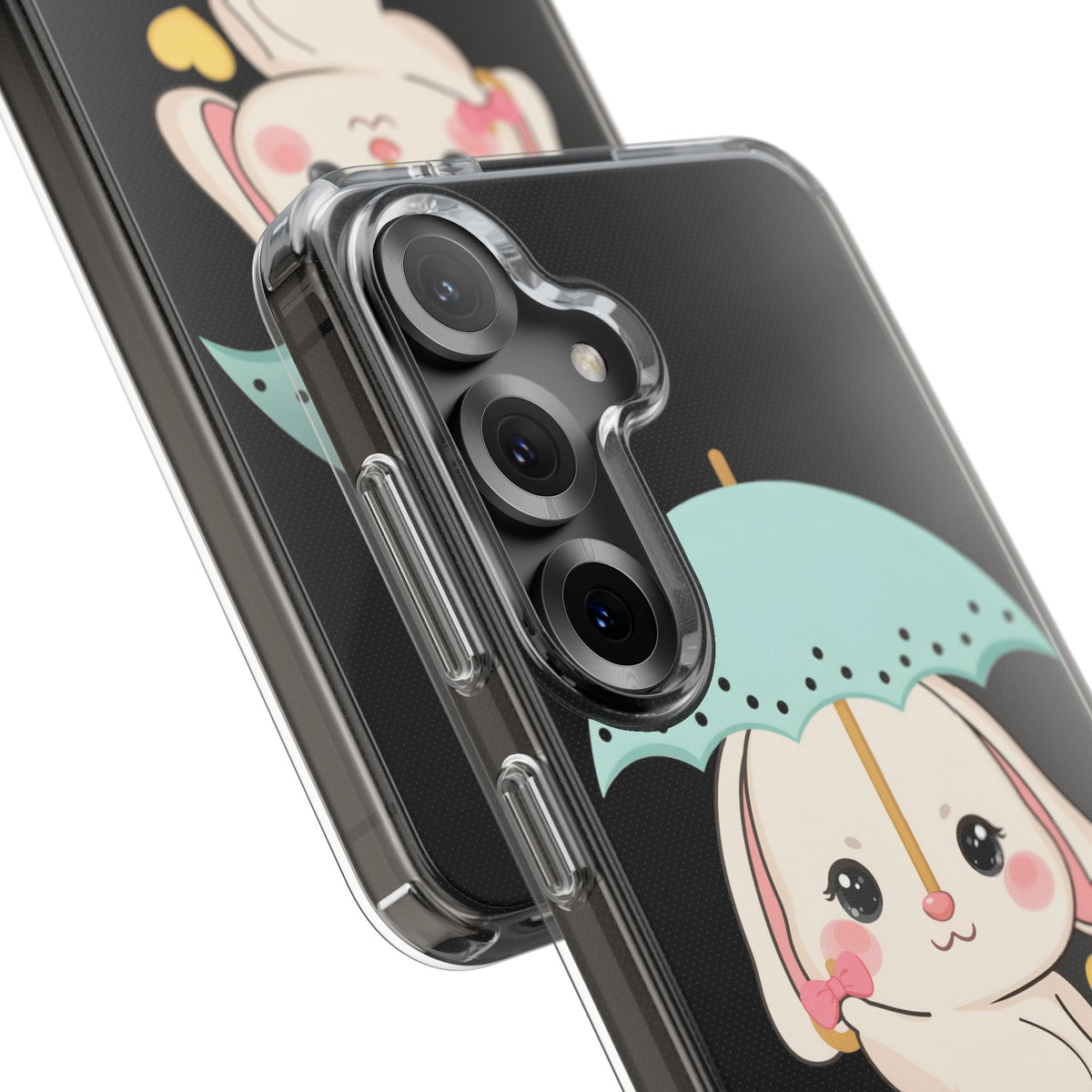 Kawaii Bunny Phone Case with Umbrella | Cute Clear Case