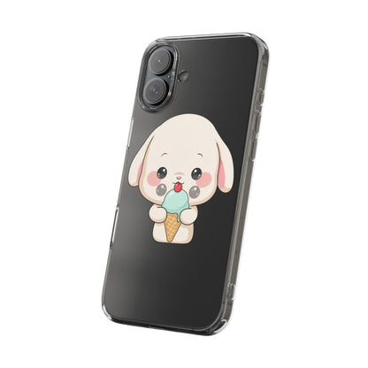 Kawaii Bunny Phone Case, Ice Cream Cutie Clear Case