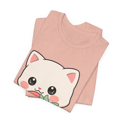 Kawaii Cat Strawberry T-Shirt, Cute Cat Lover Gift