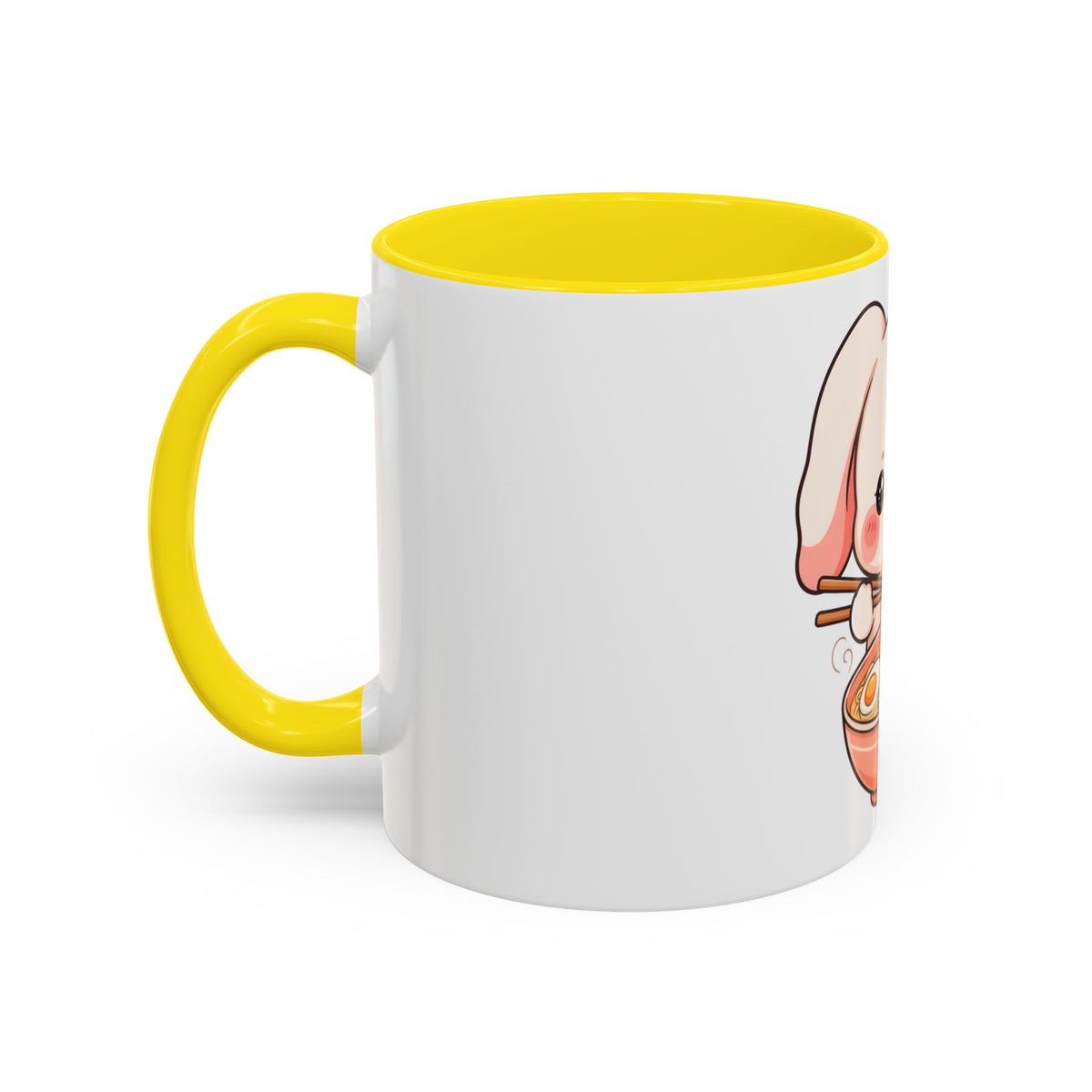 Kawaii Ramen Bunny Accent Coffee Mug, 11 oz or 15 oz