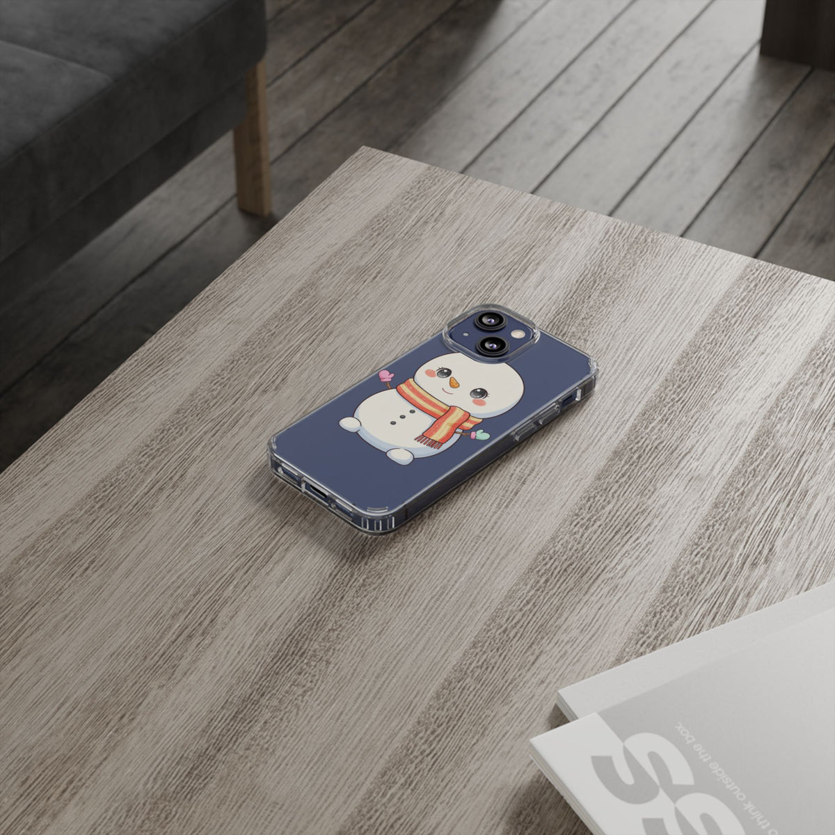 Kawaii Snowman Phone Case – Cute Christmas Clear Case