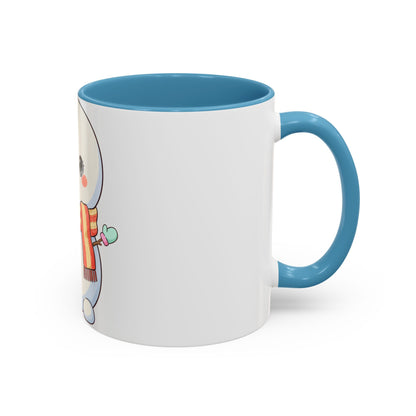Kawaii Snowman Christmas Mug, Cute Holiday Accent Coffee Mug