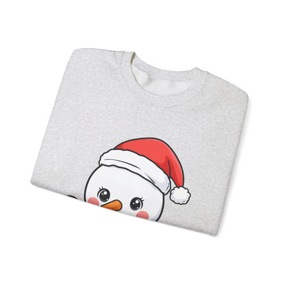 Kawaii Snowman Christmas Sweatshirt, Cute Holiday Gift