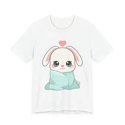 Cozy Bunny T-Shirt, Kawaii Blanket Bunny Tee