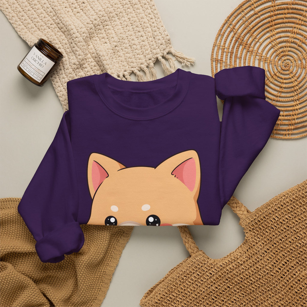 Reading Shiba Inu Sweatshirt, Cute Kawaii Book Lover Gift