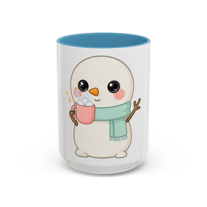 Kawaii Snowman Accent Coffee Mug for Cozy Cocoa Fans