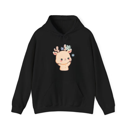 Kawaii Reindeer Hoodie, Cute Christmas Gift Sweatshirt
