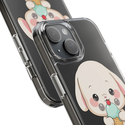 Kawaii Bunny Phone Case, Ice Cream Cutie Clear Case