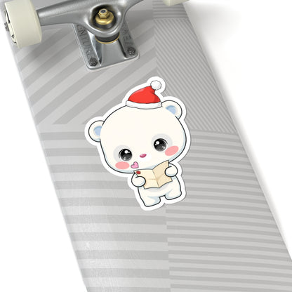 Christmas Polar Bear Sticker for Cozy Holiday Cheer