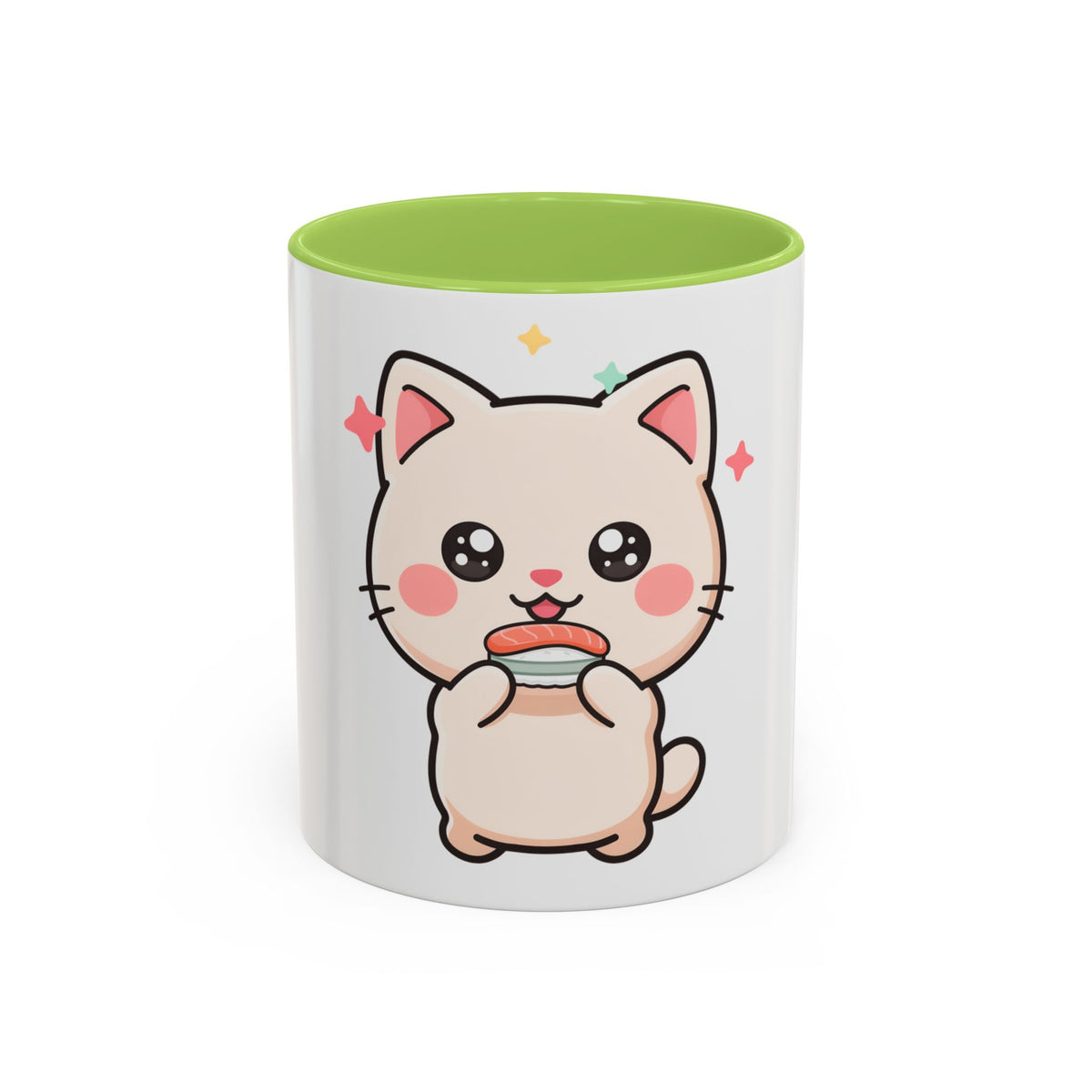 Kawaii Cat Sushi Mug, Cute Accent Coffee Mug