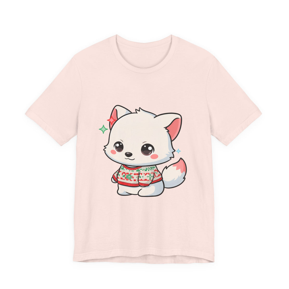Kawaii Arctic Fox Christmas T-Shirt for Cute Holiday Fans