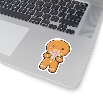 Gingerbread Gift Sticker for Holiday Journals and Laptops