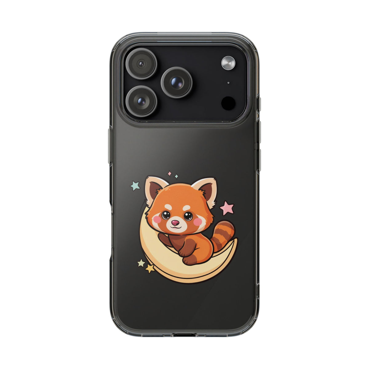 Red Panda Phone Case, Kawaii Moon Companion