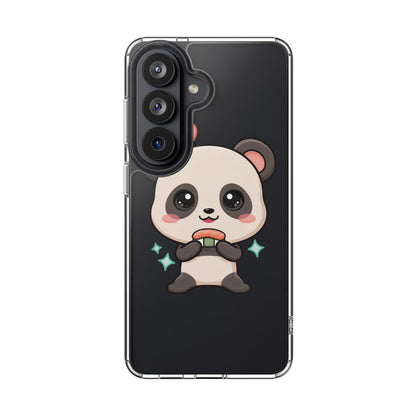 Kawaii Panda Sushi Phone Case, Clear Impact-Resistant Case