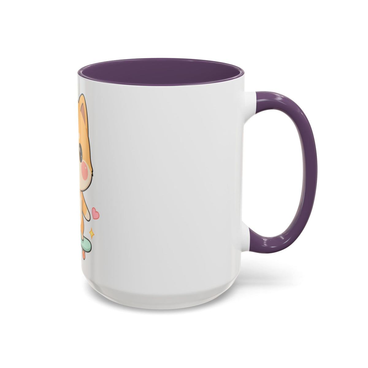 Kawaii Shiba Inu Skateboard Mug, Cute Accent Coffee Mug