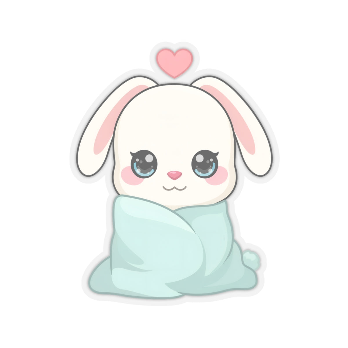 Cozy Bunny Sticker, Kawaii Blanket Buddy