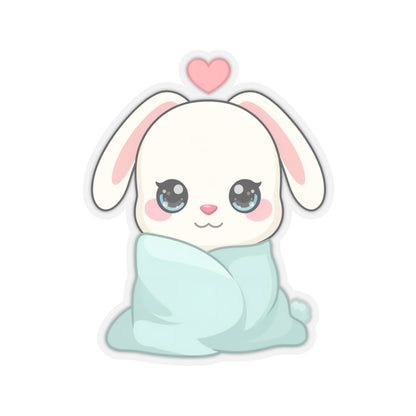 Cozy Bunny Sticker, Kawaii Blanket Buddy