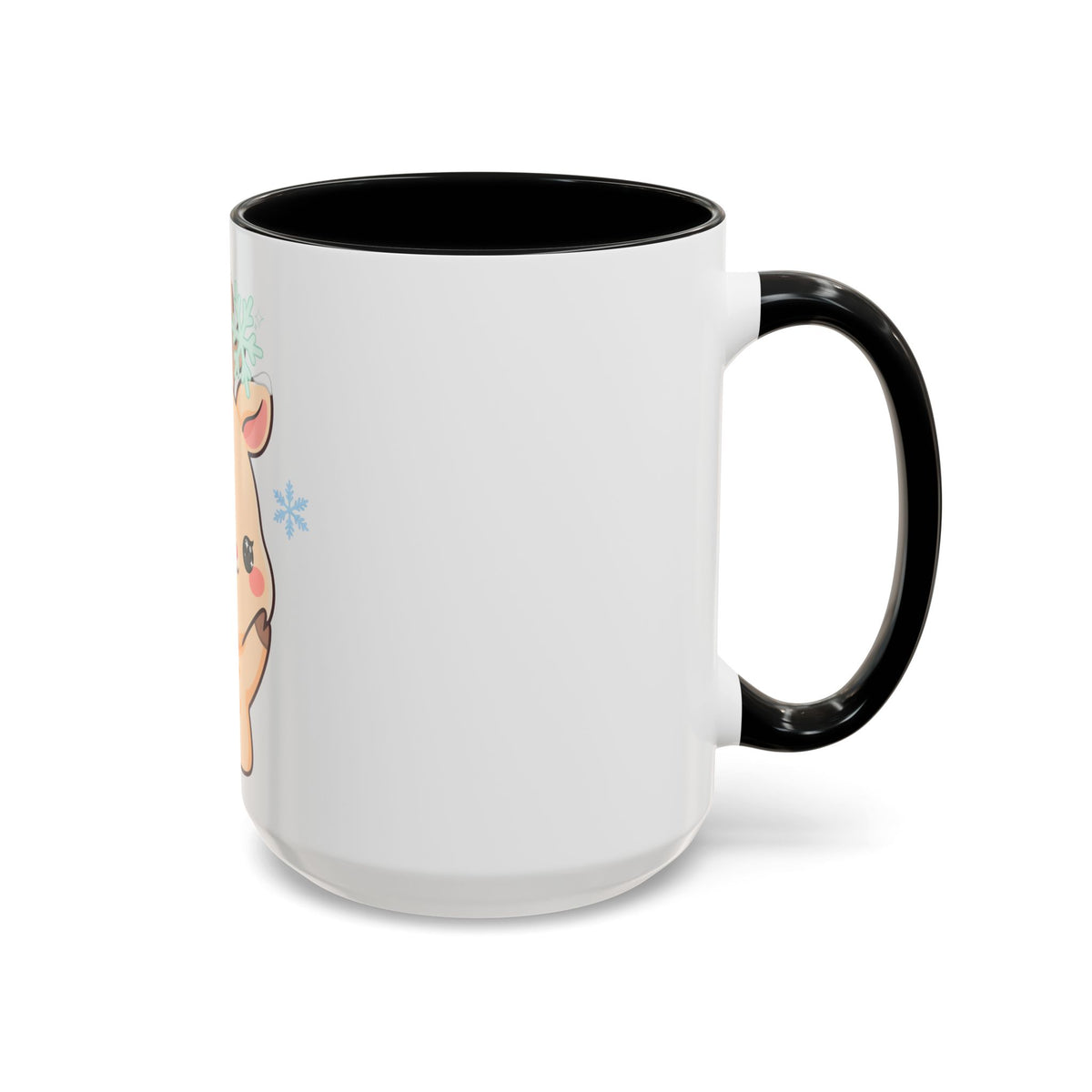 Kawaii Reindeer Accent Coffee Mug for Cozy Winter Sips