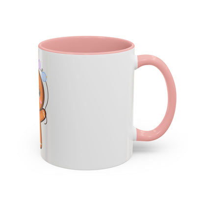 Gingerbread Man Accent Coffee Mug, Cute Kawaii Holiday Gift
