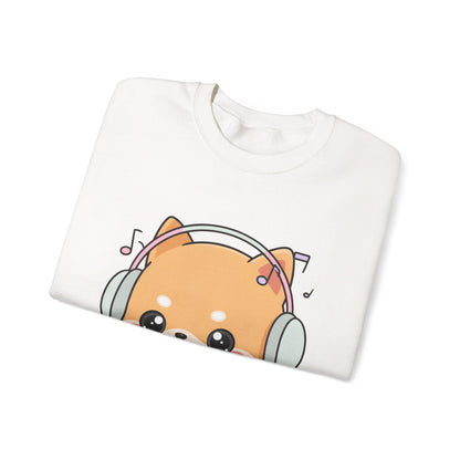 Kawaii Shiba Inu Music Sweatshirt, Cute Dog Lover Gift