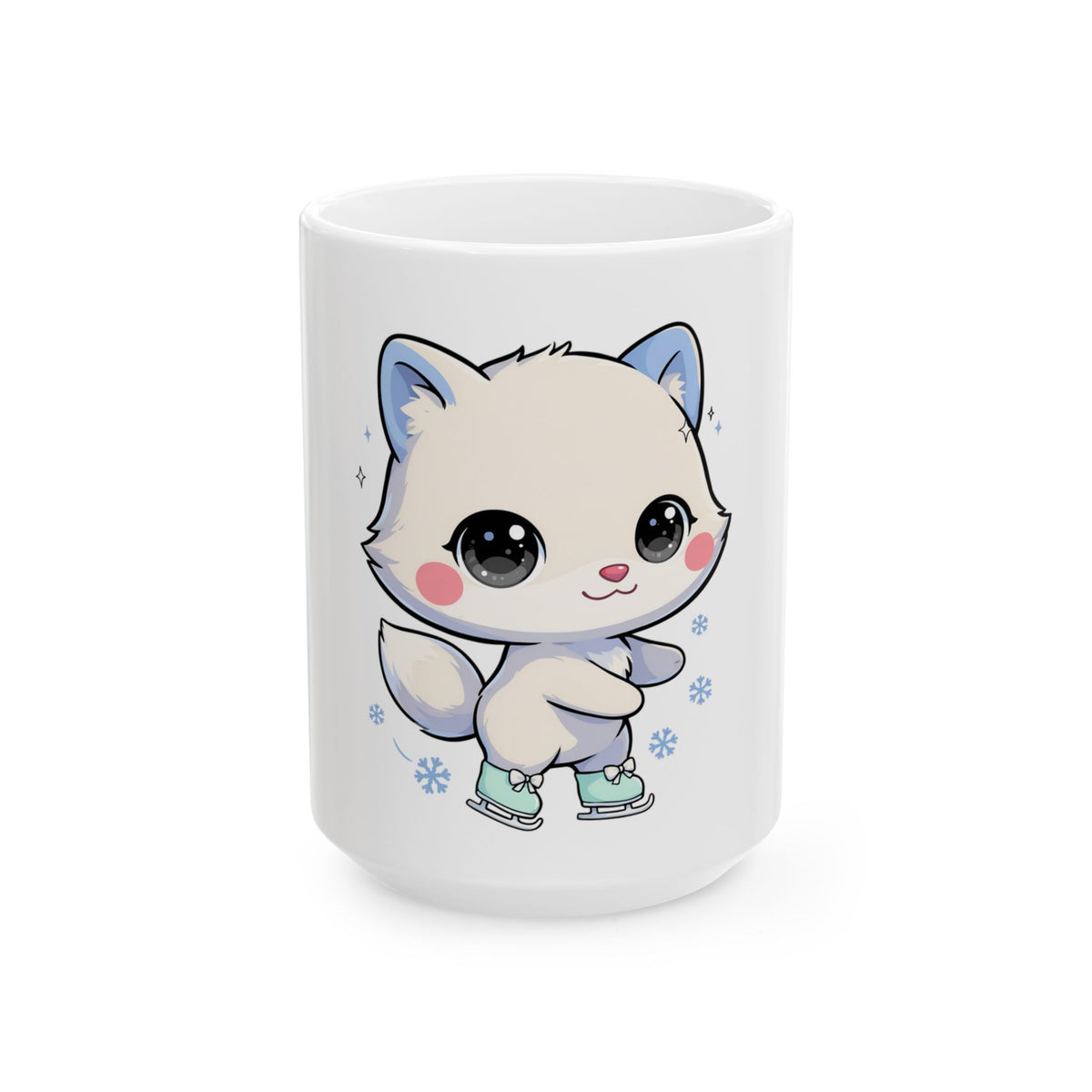 Kawaii Arctic Fox Mug for Cute Animal Lovers