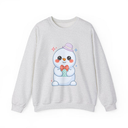 Kawaii Snowman Christmas Sweatshirt, Cute Holiday Gift