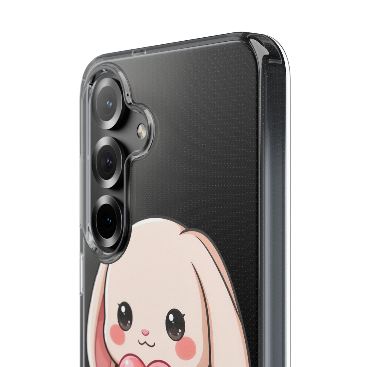 Kawaii Bunny Clear Phone Case with Heart
